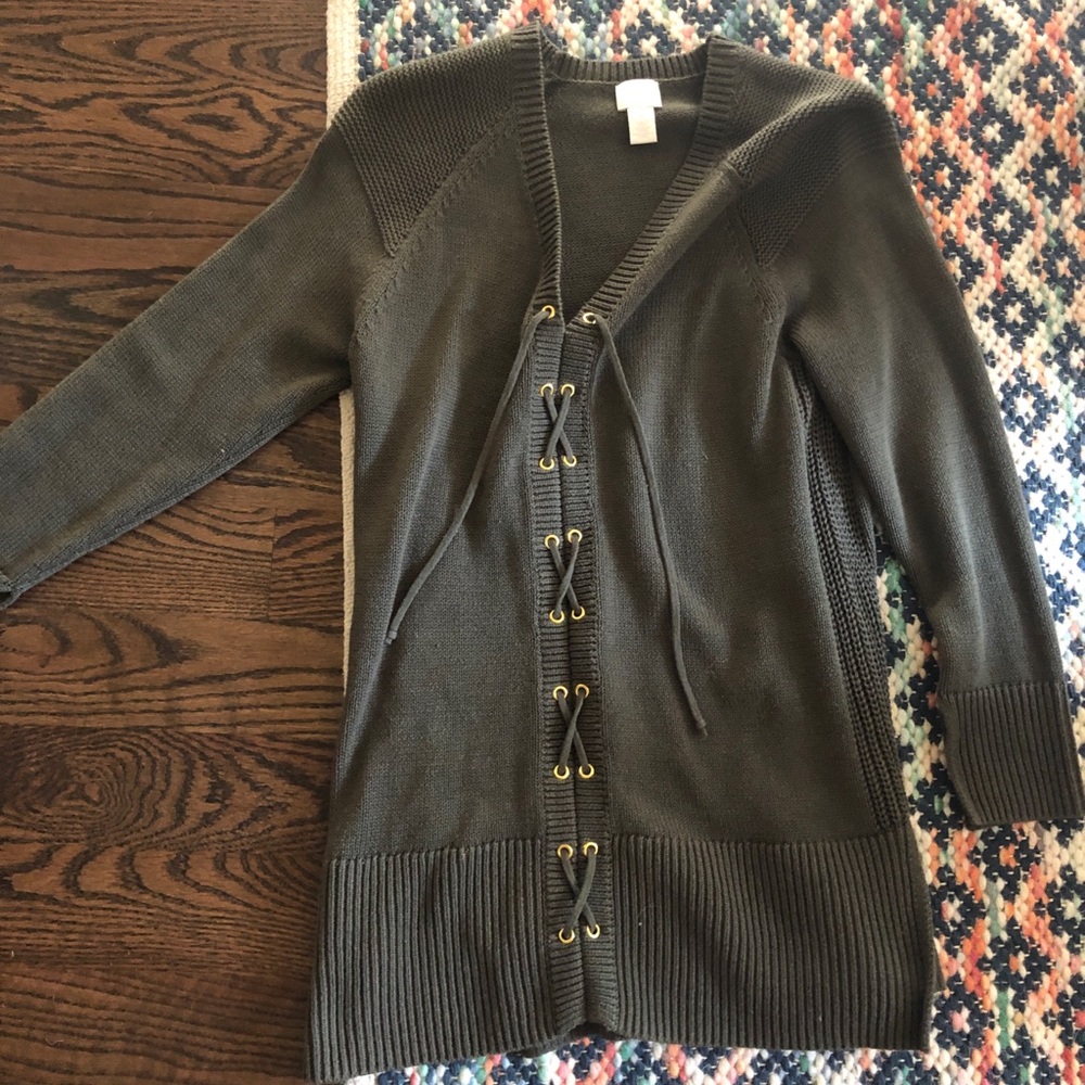 Olive tie sweater